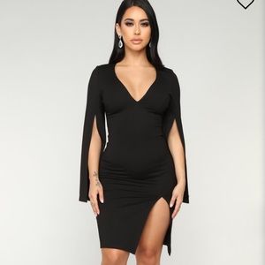 More Than Enough Slit Dress - Black
